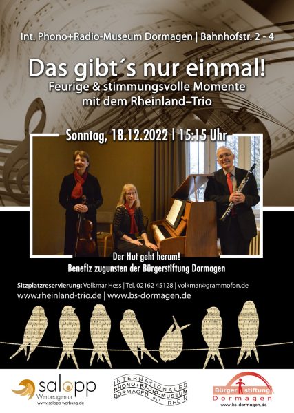 verschoben auf den 18.12.: Rheinland Trio